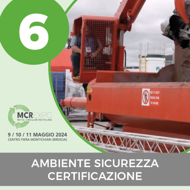 📌 AMBIENTE SICUREZZA CERTIFICAZIONE
Il riciclo dei metalli è condotto, in tutte le sue fasi, con estrema attenzione all’ambiente e nel rispetto delle leggi comunitarie e nazionali. I metalli, da riciclo o primari, sono oggetto di norme tecniche volontarie, nazionali, europee ed internazionali, che contribuiscono a rendere chiari e spediti i rapporti fra committenti e fornitori in qualunque parte del mondo si trovino. La certificazione svolge un ruolo quanto mai importante nelle nuove richieste dei clienti che vogliono avere sempre più la garanzia che anche le componenti metalliche dei prodotti per i mercati finali contengano un’alta percentuale di materiale riciclato.

✔️ MCR EXPO - Metal Circular Recycling è il nuovo salone delle soluzioni per l’industria del recupero e riutilizzo dei metalli ferrosi e non ferrosi. 🔝

🟢 MCR EXPO
🗓 9-10-11 Maggio 2024
📍 Centro Fiera Montichiari (BS)

#metalli #metalliferrosi #metallinonferrosi #rottami #analisi #stoccaggio #trasporto  #economiacircolare #economiacircolaredeimetalli #fusione #purificazione #separazione #triturazione #compattazione #imballaggio #efficienzaenergetica #metrologia #compattatori #forniperriciclo #raffinazione #sicurezzaambientale #riciclochimico #raffinazionemetalli #logistica #leghedifonderia #fonderia #fiere #Montichiari