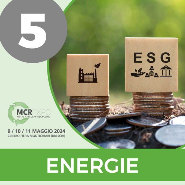 📌 ENERGIE
Il recupero di metalli dai rottami consente di risparmiare una notevole quantità di energia rispetto alla produzione dei metalli primari da minerale. Ciò nonostante l’industria dei metalli secondari rimane sempre un’industria energy intensive. Produttori e trader di energia elettrica e gas naturale, di impianti fotovoltaici, di impianti di cogenerazione energia-calore, di impianti per il recupero di energia dalle emissioni, trovano nell’industria dei metalli da riciclo operatori attenti e sensibili agli investimenti energy saving.

✔️ MCR EXPO - Metal Circular Recycling è il nuovo salone delle soluzioni per l’industria del recupero e riutilizzo dei metalli ferrosi e non ferrosi. 🔝

🟢 MCR EXPO
🗓 9-10-11 Maggio 2024
📍 Centro Fiera Montichiari (BS)

#metalli #metalliferrosi #metallinonferrosi #rottami #analisi #stoccaggio #trasporto  #economiacircolare #economiacircolaredeimetalli #fusione #purificazione #separazione #triturazione #compattazione #imballaggio #efficienzaenergetica #metrologia #compattatori #forniperriciclo #raffinazione #sicurezzaambientale #riciclochimico #raffinazionemetalli #logistica #leghedifonderia #fonderia #fiere #Montichiari